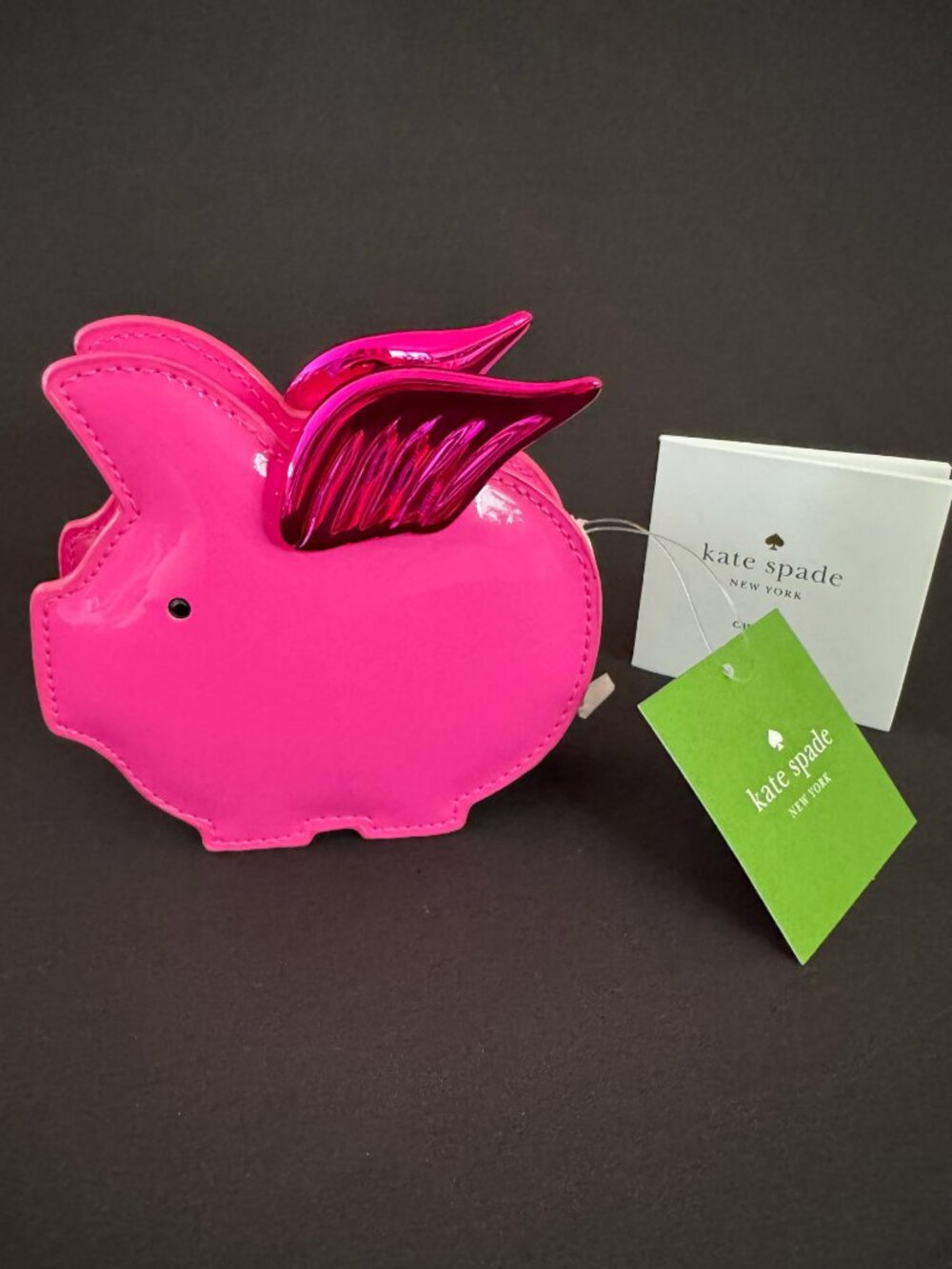New kate spade Flying Pig Coin Purse "When Pigs Fly" Pink, Rare, NWT
